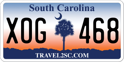 SC license plate XOG468