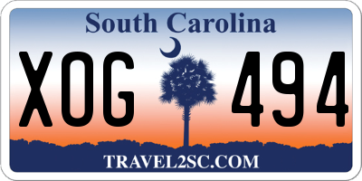 SC license plate XOG494