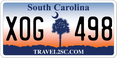 SC license plate XOG498
