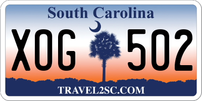 SC license plate XOG502
