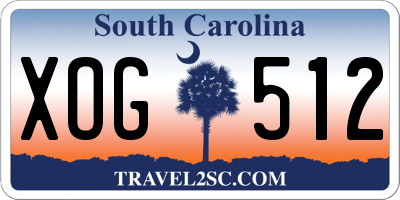 SC license plate XOG512