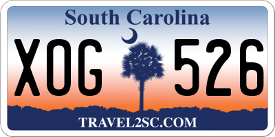 SC license plate XOG526