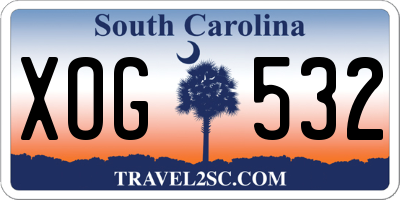 SC license plate XOG532