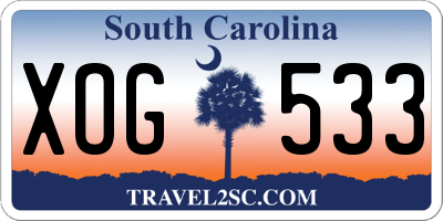 SC license plate XOG533