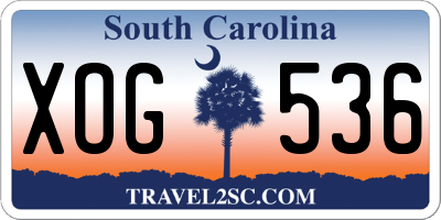 SC license plate XOG536