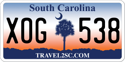SC license plate XOG538