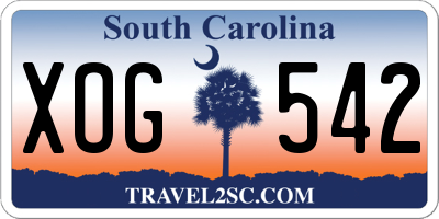 SC license plate XOG542