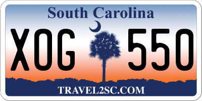SC license plate XOG550