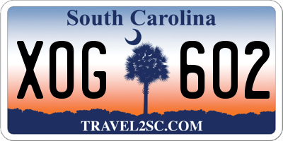 SC license plate XOG602