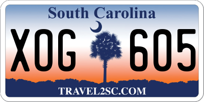 SC license plate XOG605