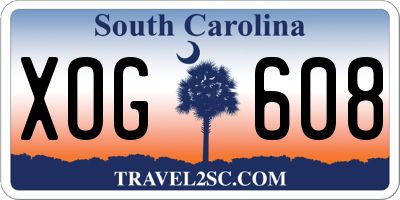SC license plate XOG608