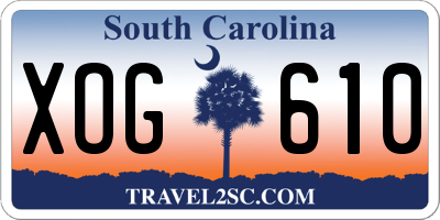 SC license plate XOG610