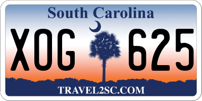 SC license plate XOG625