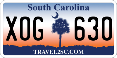 SC license plate XOG630
