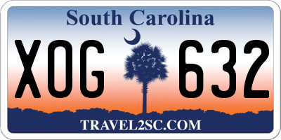 SC license plate XOG632