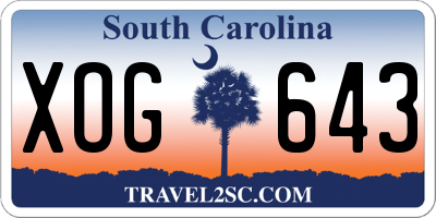 SC license plate XOG643