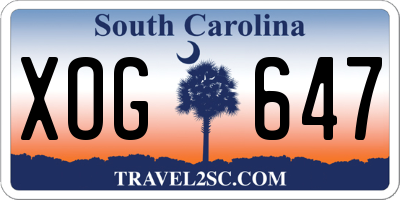 SC license plate XOG647