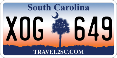 SC license plate XOG649