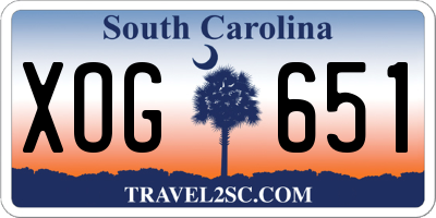 SC license plate XOG651