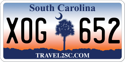 SC license plate XOG652