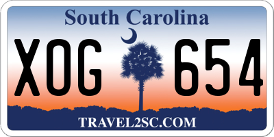 SC license plate XOG654