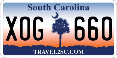SC license plate XOG660