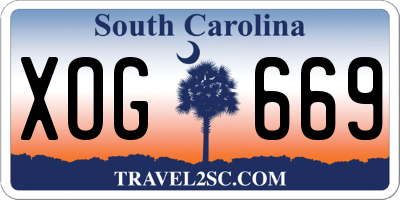 SC license plate XOG669