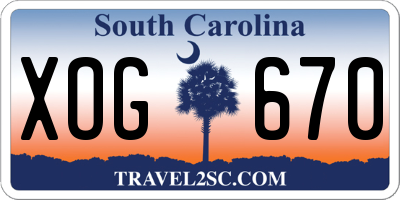 SC license plate XOG670
