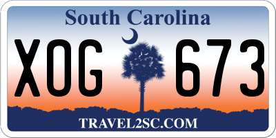 SC license plate XOG673