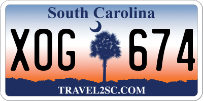 SC license plate XOG674