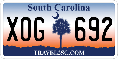 SC license plate XOG692