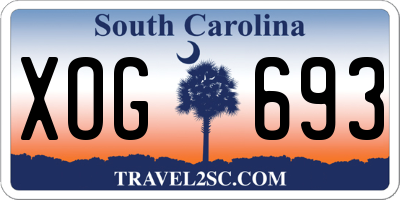 SC license plate XOG693