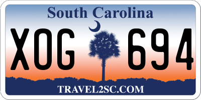 SC license plate XOG694