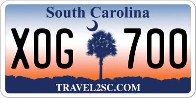 SC license plate XOG700