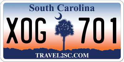 SC license plate XOG701