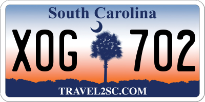 SC license plate XOG702