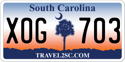 SC license plate XOG703