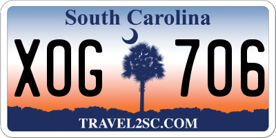 SC license plate XOG706