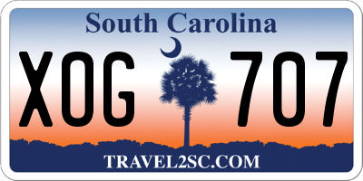 SC license plate XOG707
