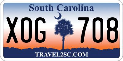 SC license plate XOG708