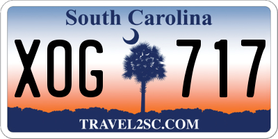 SC license plate XOG717