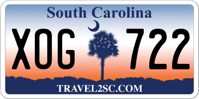 SC license plate XOG722