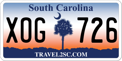 SC license plate XOG726