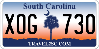SC license plate XOG730