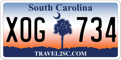 SC license plate XOG734