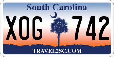 SC license plate XOG742