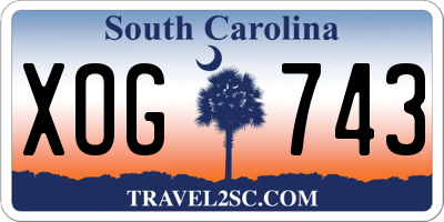 SC license plate XOG743