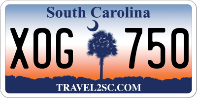 SC license plate XOG750