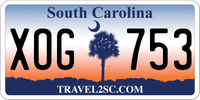 SC license plate XOG753