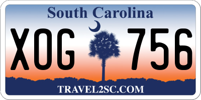 SC license plate XOG756